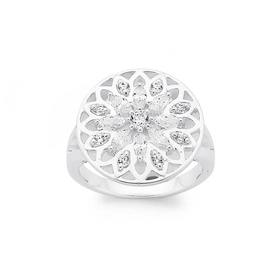 Silver-Cubic-Zirconia-Dreamcatcher-Ring on sale