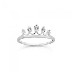 Sterling-Silver-Cubic-Zirconia-Tiara-Friendship-Ring on sale