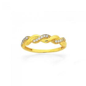 9ct-Cubic-Zirconia-Twist-Stacker-Ring on sale