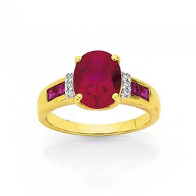 9ct-Created-Ruby-Diamond-Dress-Ring on sale