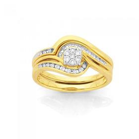 9ct-Gold-Diamond-Bridal-Set on sale