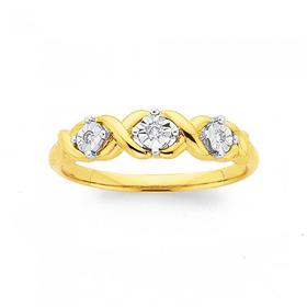 9ct-Gold-Diamond-Hugs-Kisses-Dress-Ring on sale