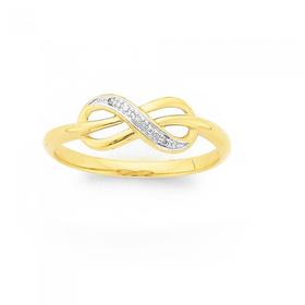 9ct-Gold-Diamond-Infinity-Ring on sale