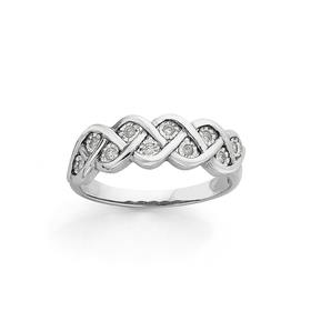 9ct-White-Gold-Diamond-Plaited-Ring on sale