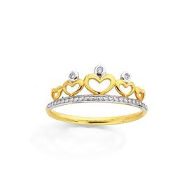 9ct-Diamond-Heart-Crown-Dress-Ring on sale