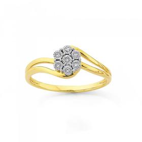 9ct-Diamond-Flower-Ring on sale