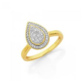 9ct-Diamond-Pear-Shape-Ring on sale