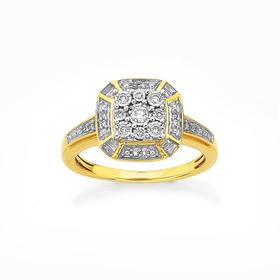 9ct-Diamond-Asscher-Look-Dress-Ring on sale