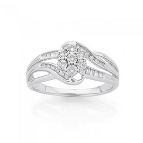 9ct-White-Gold-Diamond-Cluster-Dress-Ring on sale