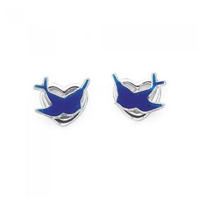 Silver-Bluebird-Heart-Earrings on sale