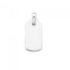 Silver+Mini+Plain+Dog+Tag+Pendant