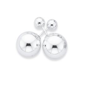 Silver-Plain-Duo-Earrings on sale