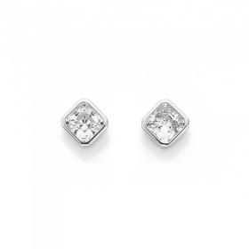 Sterling-Silver-5mm-Solid-Off-Centre-Square-Cubic-Zirconia-Stud-Earrings on sale