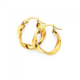 9ct-Gold-Ribbon-Twist-Hoops-10mm on sale