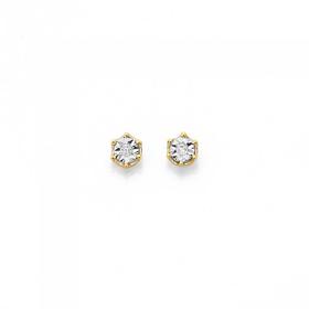 9ct+Gold+Diamond+Stud+Earrings