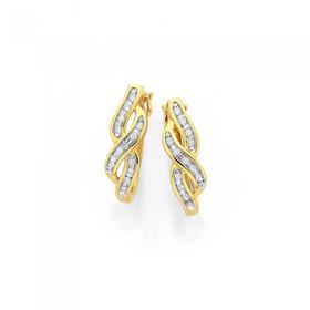 9ct-Diamond-Crossover-Hoop-Earrings on sale