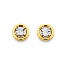 9ct-Diamond-Round-Framed-Stud-Earrings on sale