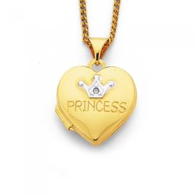 9ct-Gold-Two-Tone-Diamond-Crown-Princess-Locket on sale