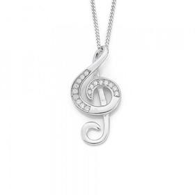 Sterling-Silver-Large-Cubic-Zirconia-Treble-Clef-Pendant on sale