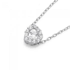 Sterling-Silver-Small-Heart-Cubic-Zirconia-Cluster-Pendant on sale