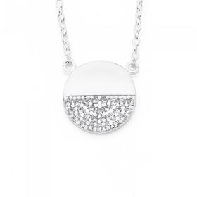 Silver-Cubic-Zirconia-Luna-Pendant on sale