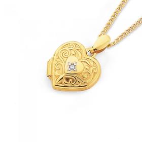 9ct+Gold+12mm+Diamond-set+Filigree+Heart+Locket