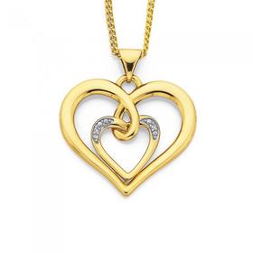 9ct-Diamond-Double-Open-Heart-Pendant on sale