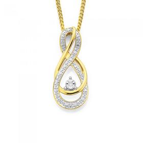 9ct-Gold-Diamond-Infinity-Pendant on sale