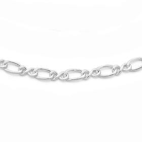 Sterling-Silver-19cm-Infinity-Figaro-Bracelet on sale