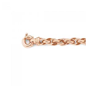 9ct-Rose-Gold-20cm-Triple-Oval-Belcher-Bolt-Ring-Bracelet on sale