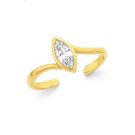 9ct-Gold-Marquise-Cubic-Zirconia-Toe-Ring on sale