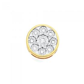 9ct-Two-Tone-Gold-Diamond-Set-Stud-Earring on sale