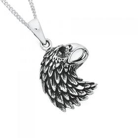 Silver+Eagle+Head+Pendant