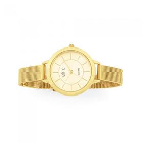 Elite+Ladies+Gold+Tone+Watch