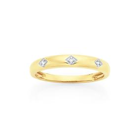 9ct+Gold+Diamond+Stacker+Ring