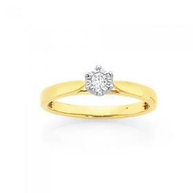9ct+Gold+Diamond+Solitaire+Ring