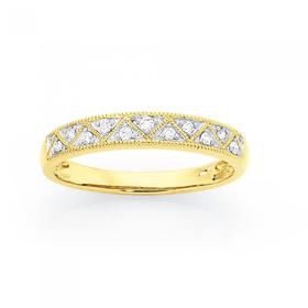 9ct+Gold+Diamond+Triangle+Swirl+Band