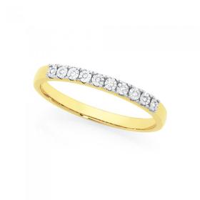 9ct+Gold+Diamond+Band