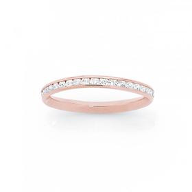 9ct+Rose+Gold+Cubic+Zirconia+Full+Eternity+Stacker+Ring