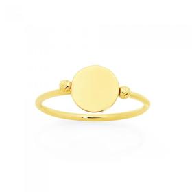 9ct-Gold-Beaded-Disc-Ring on sale