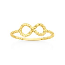 9ct+Gold+Twist+Infinity+Ring