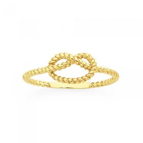 9ct+Gold+Twist+Love+Knot+Ring