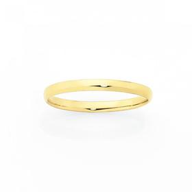 9ct+Gold+2mm+Half+Round+Stacker+Ring