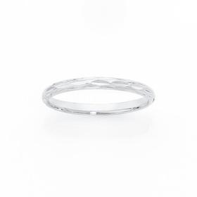 9ct-White-Gold-Dashed-Cut-Stacker-Ring on sale