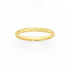 9ct+Gold+Dashed+Cut+Stacker+Ring