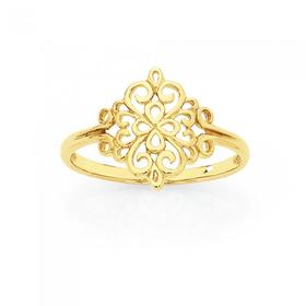 9ct+Gold+Filigree+Dress+Ring