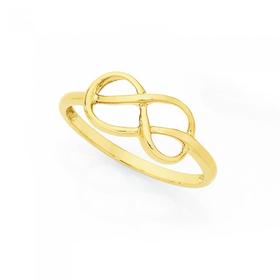 9ct+Gold+Double+Infinity+Knot+Ring