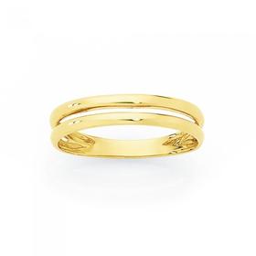 9ct+Gold+Double+Band+Stacker+Ring