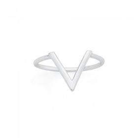Silver+Geo+V+Shape+Ring