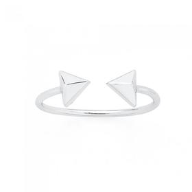 Silver-Geo-Pyramind-Open-Ring on sale
